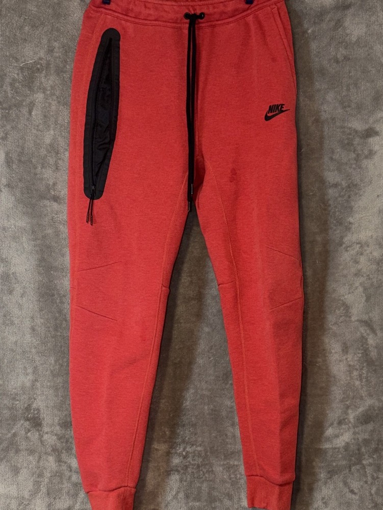 Nike Men’s Jogger Pants Size S Red Cotton Drawstring Elastic Waist Tapered