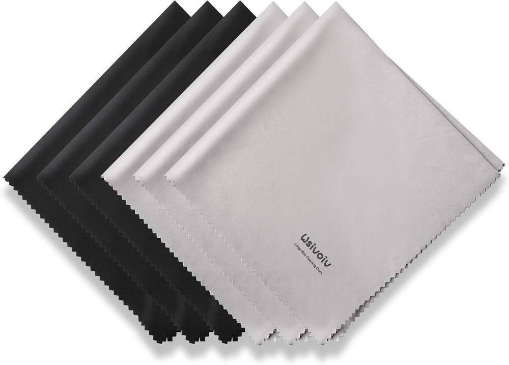 6PCS Large Eyeglass Cleaning Cloths, 12 x12 inches Glasses Cleaner,...