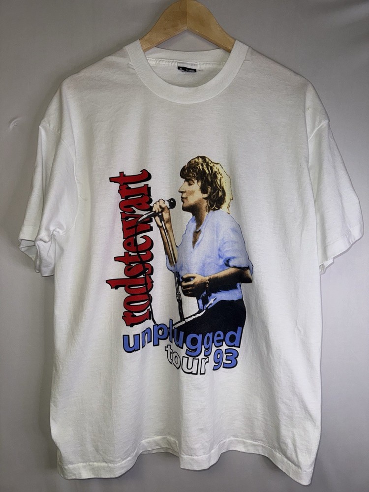 Vintage Rod Stewart 1993 Unplugged Tour Shirt XL Single Stitch 90s