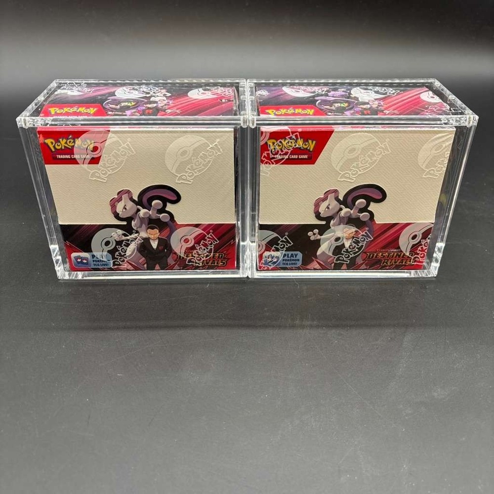 Lot (2) Pokemon SV10 Destined Rivals English Booster Boxes Sealed w/Acrylic CasePROBSTEIN is actively accepting consignments !!