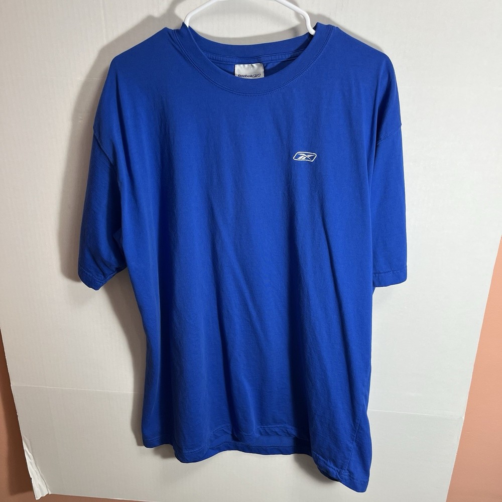 Vintage Y2K Reebok Embroidered Mini Logo T-Shirt Essential Tee Blue Size Xl
