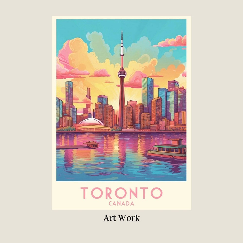 Toronto Travel Print Canada Print Canada Home Decor Retro Wall Art Wedding Gift