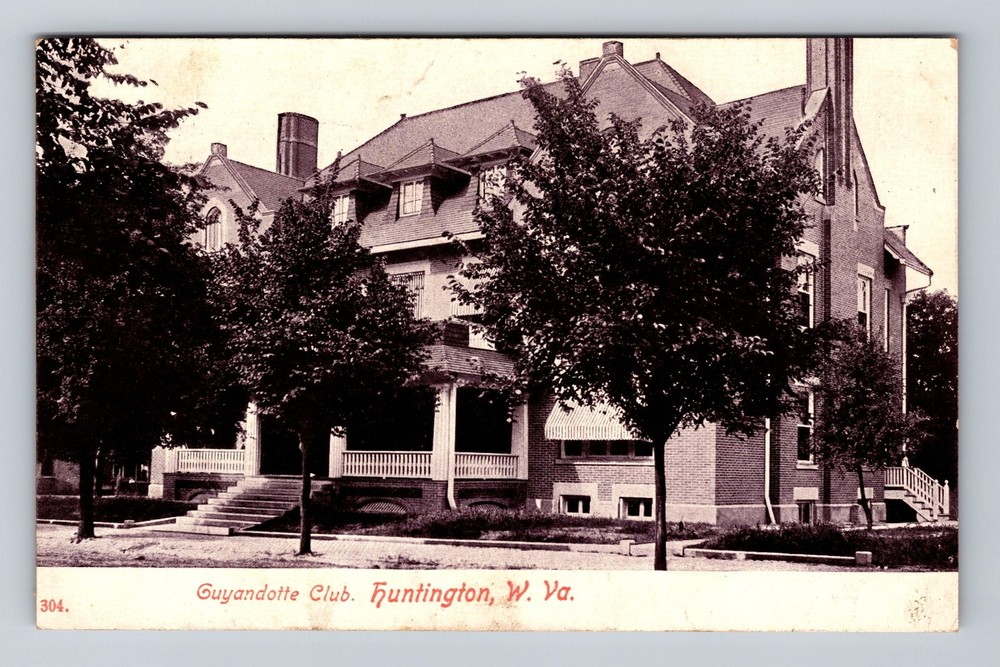Huntington WV-West Virginia, Guyandotte Club, Antique Vintage c1908 Postcard