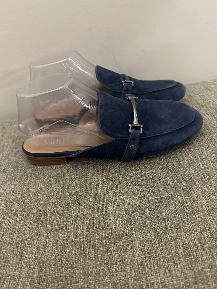Franco Sarto Women’s Blue Suede Mule Loafers Size 7.5