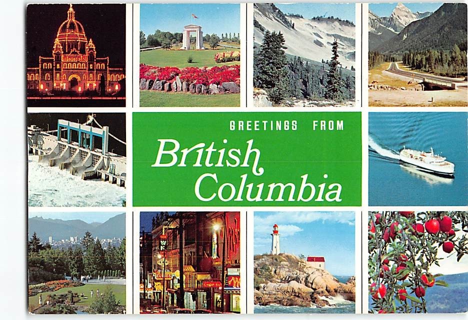 Postcard Greetings From British Columbia Canada