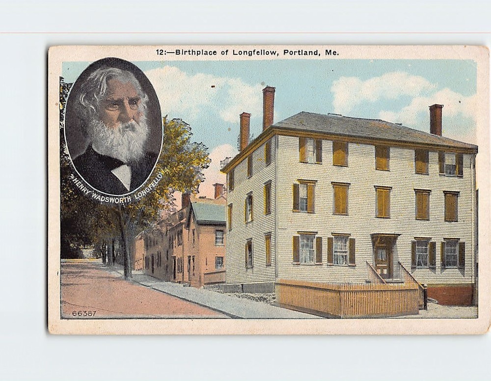 Postcard Birthplace Of Longfellow Portland Maine