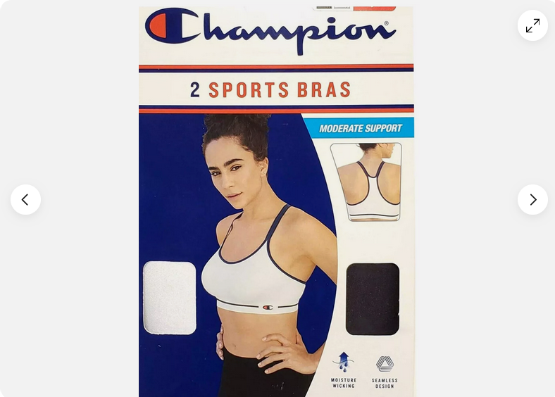 Champion, 2 Pk Women's Seamless Racerback Sports Bra (Black/White, MEDIUM) NIB