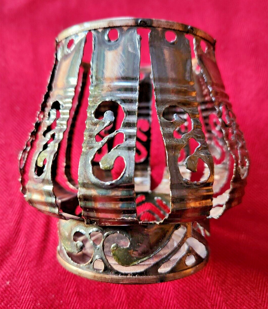 Cut Out Votive Candle Holder Tin Can Artisan Folk Art