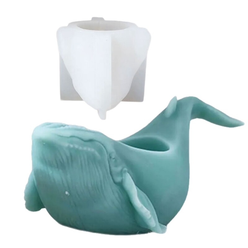 Resin Whale Candle Holder Molds for DIY Candlestick Cups