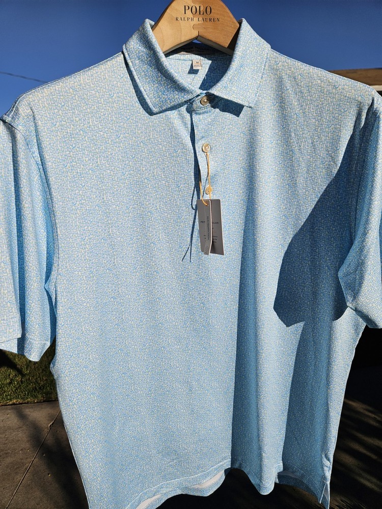 Peter Millar Men's Golf Polo CS Summer Comfort Mezcal Print White S NWT $115