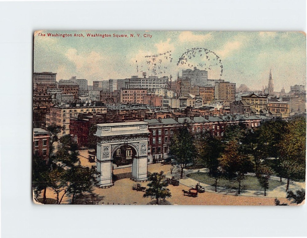 Postcard Washington Arch Square NYC New York City USA North America
