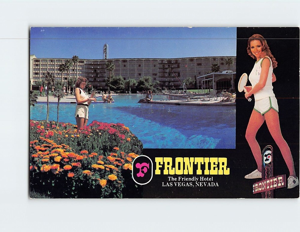 Postcard Pool View Frontier  Hotel Las Vegas Nevada USA