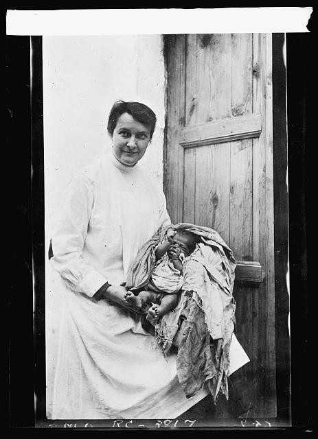 Photo:Elbasan Albania Phoebe C Steet 1920 Junior Red Cross Baby Clinic