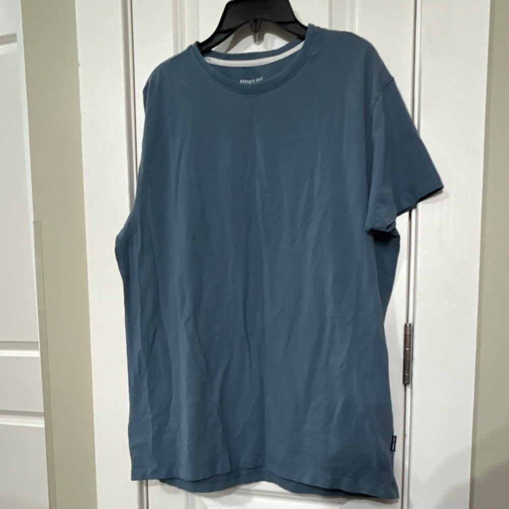 Kenneth Cole Men's Blue Cotton Crew Neck Short Sleeve T-Shirt Size L