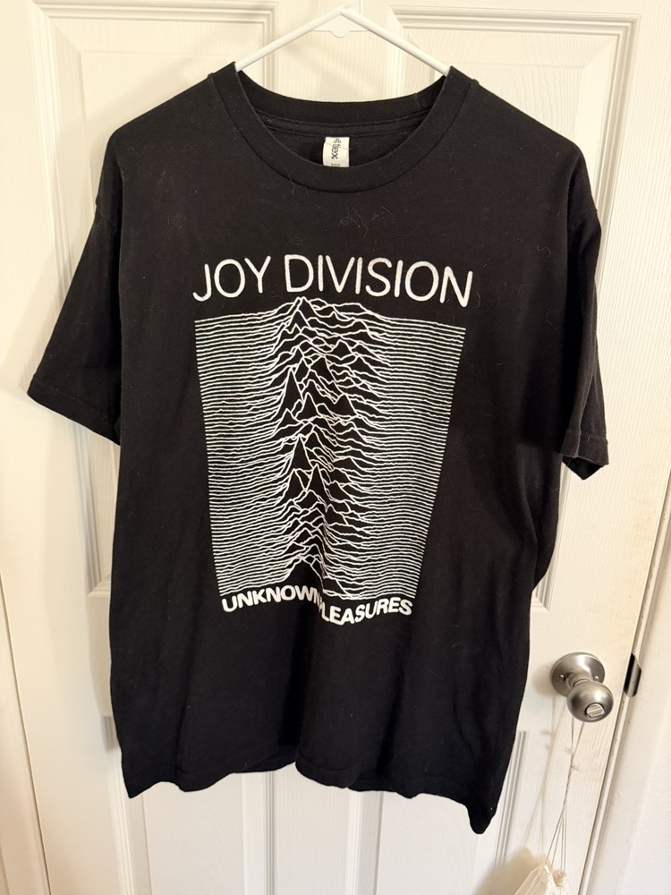 Large Joy Division Unknown Pleasures T Shirt Mens Rock Band Tee  Black