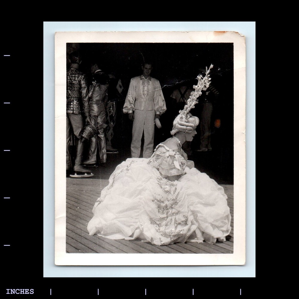 Old Vintage Photo MEN WOMEN IN COSTUME BALL GOWN