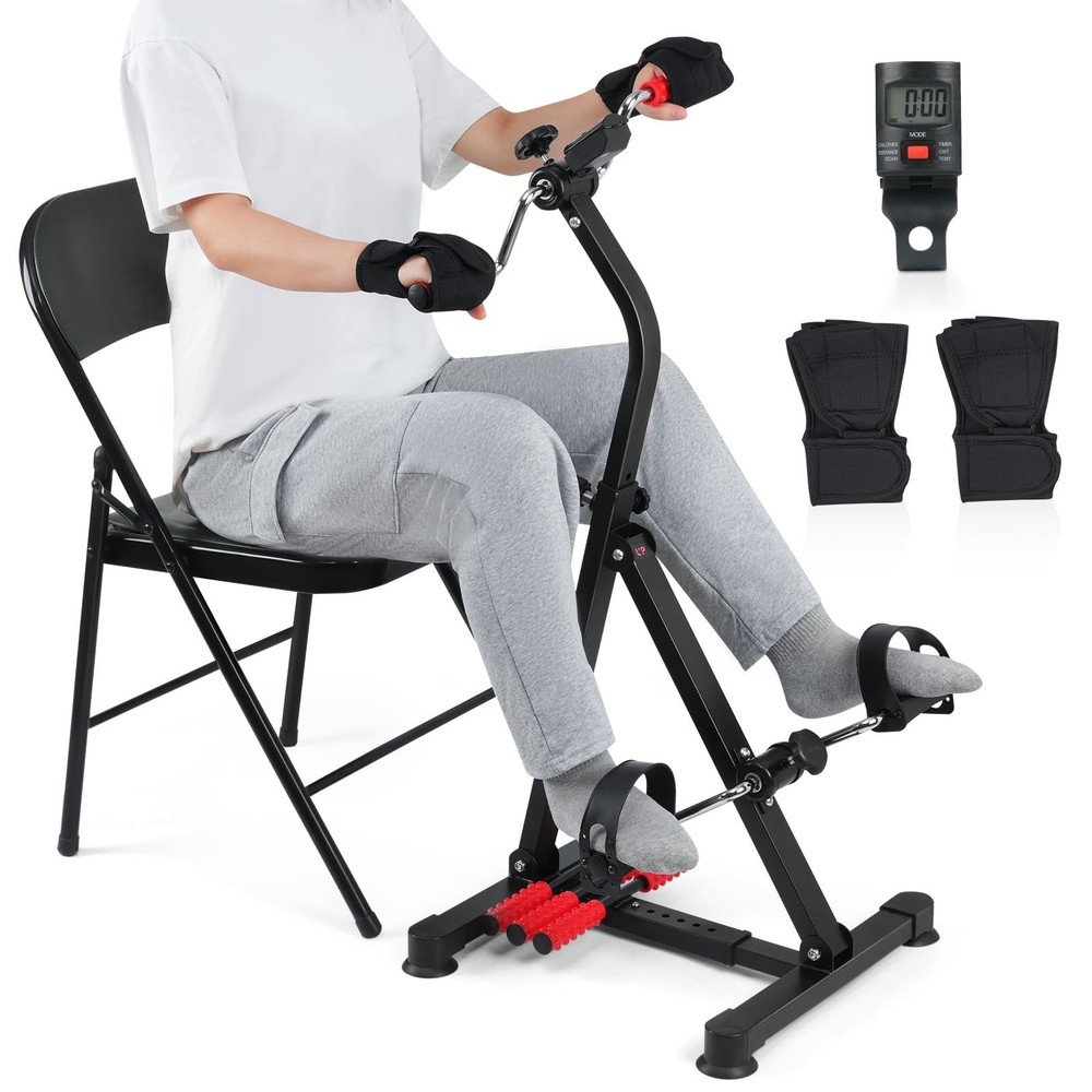 Adjustable Pedal Exerciser Bike for Seniors - Hand Arm Leg and Knee Therapy, ...