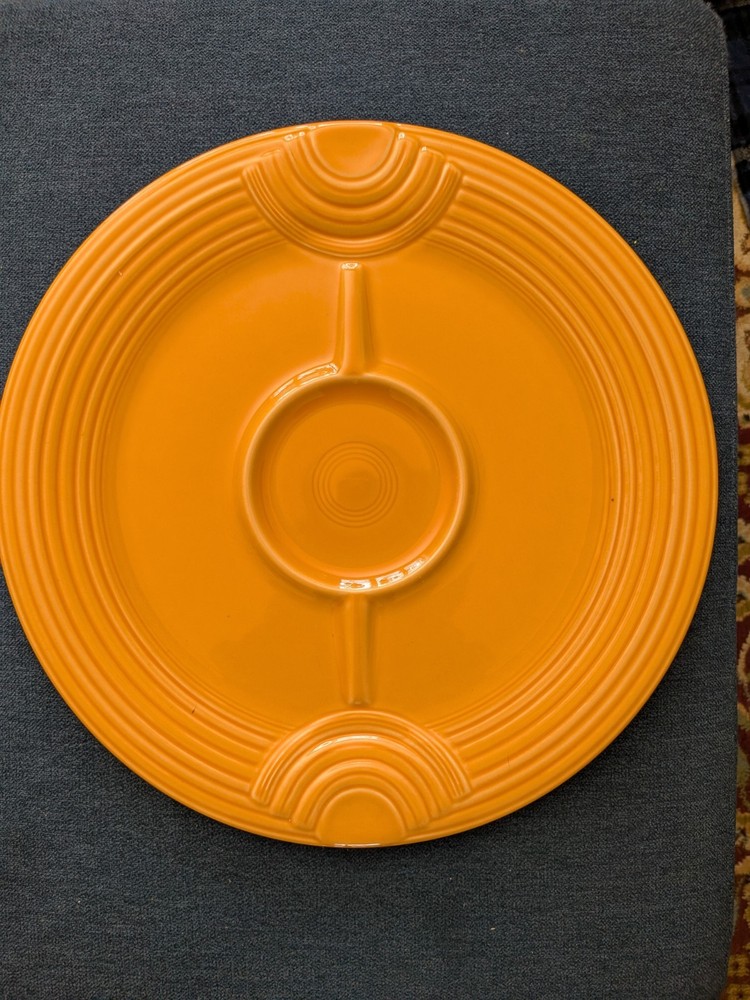 Homer Laughlin Fiestaware vintage Persimmon Hostess Plate, 12-1/4