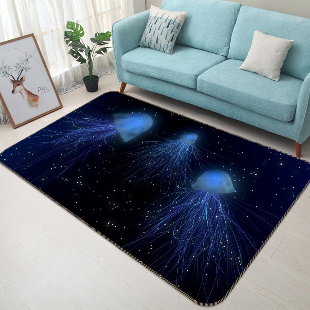 3D Starlight Jellyfish O800 Animal Non Slip Rug Mat Elegant Photo Carpet Fay