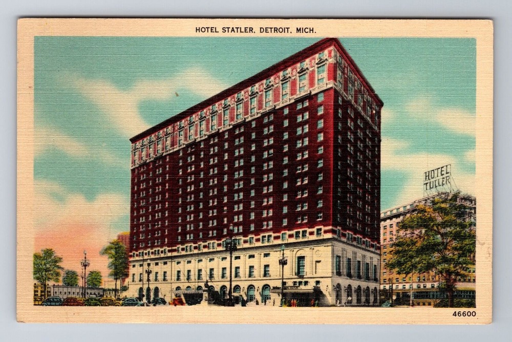 Detroit MI-Michigan, Hotel Statler, Advertising, Antique Vintage Postcard