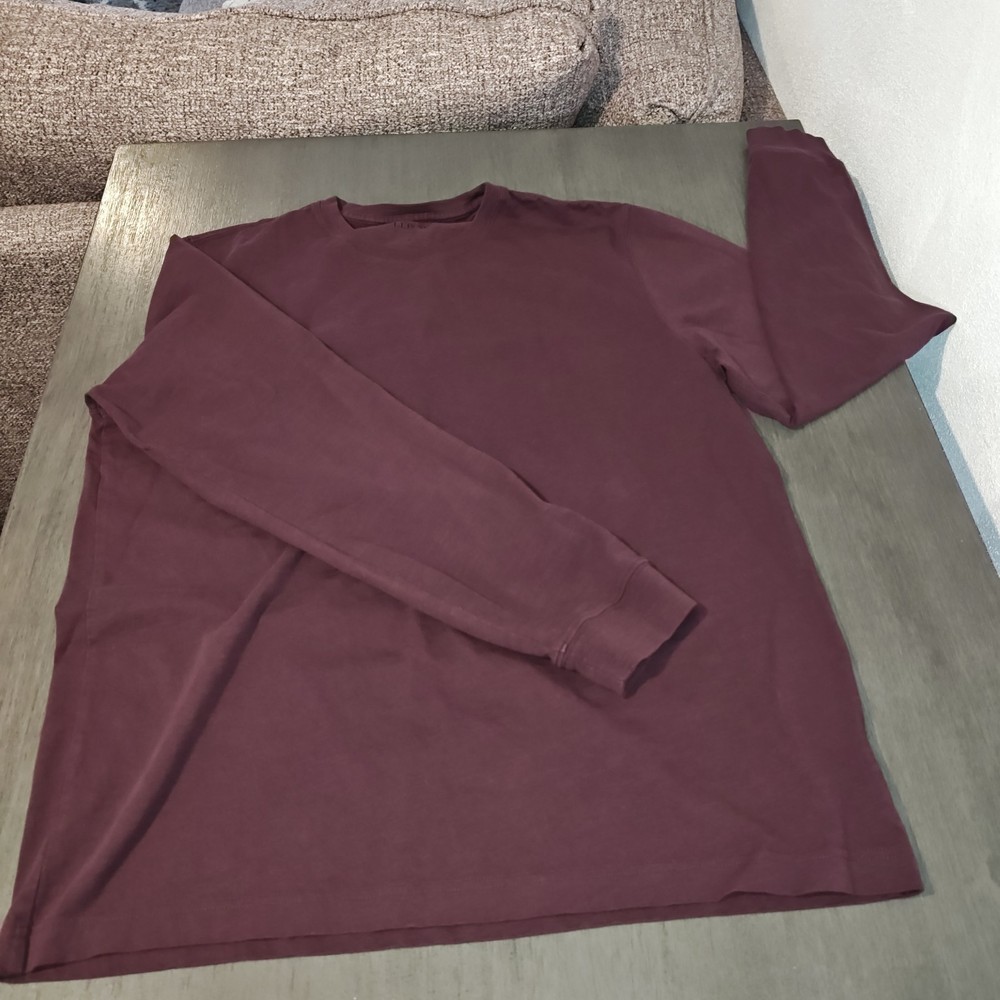 LL Bean Mens Size L Regular Fit Long Sleeve Shirt 100% Cotton Crew Pullover