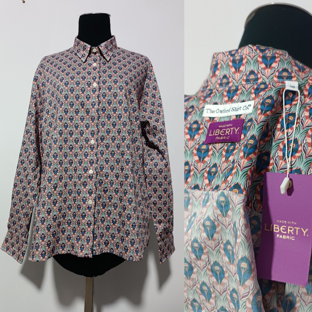 NWT The Oxford Shirt Co. Iconic Liberty Fabric Premium cotton shirt UK 16(L-XL)