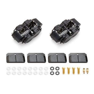 Strange B1850, 2 Pack Black Aluminum Pro Race Brake Caliper Kit - 4 Piston W/Sft