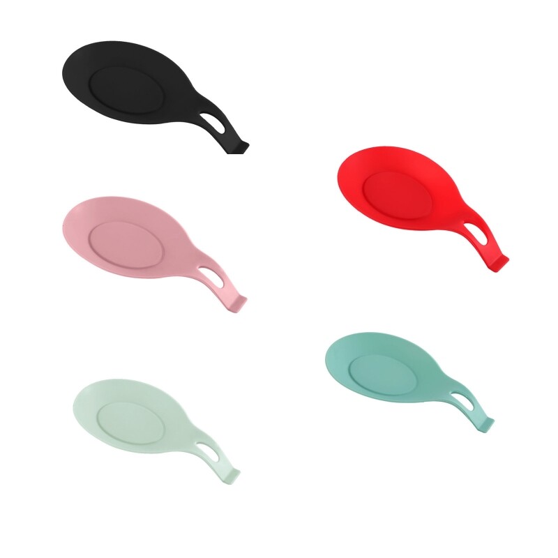 Non-slip Silica Spoon Convenient Grade Rest Utensil Spatula Kitchen Gadgets