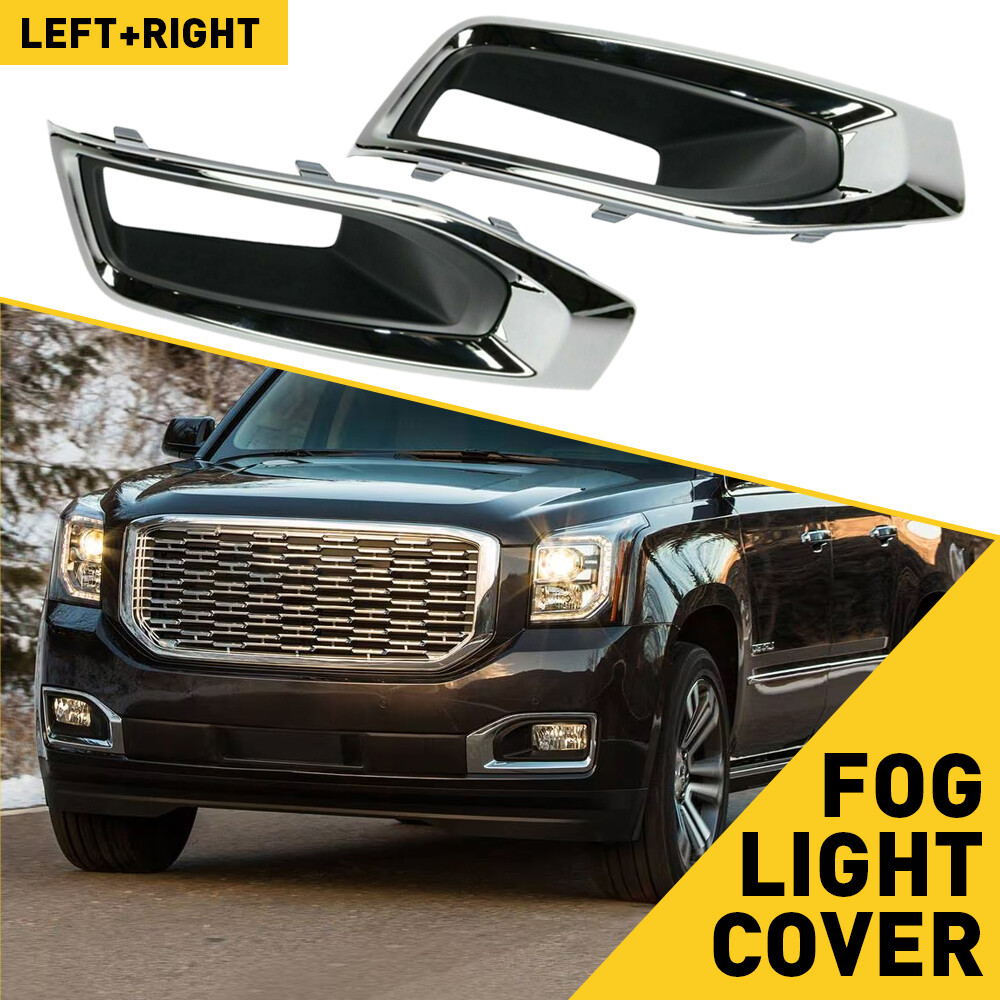2015-2020 GMC Yukon Fog Light Bezel Cover Trim Set for Left & Right Side