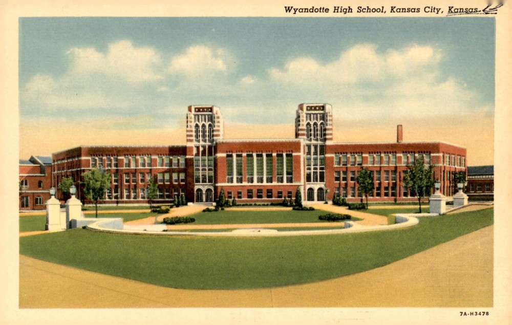 Wyandotte High School, Kansas City, 1939-1940 Postcard