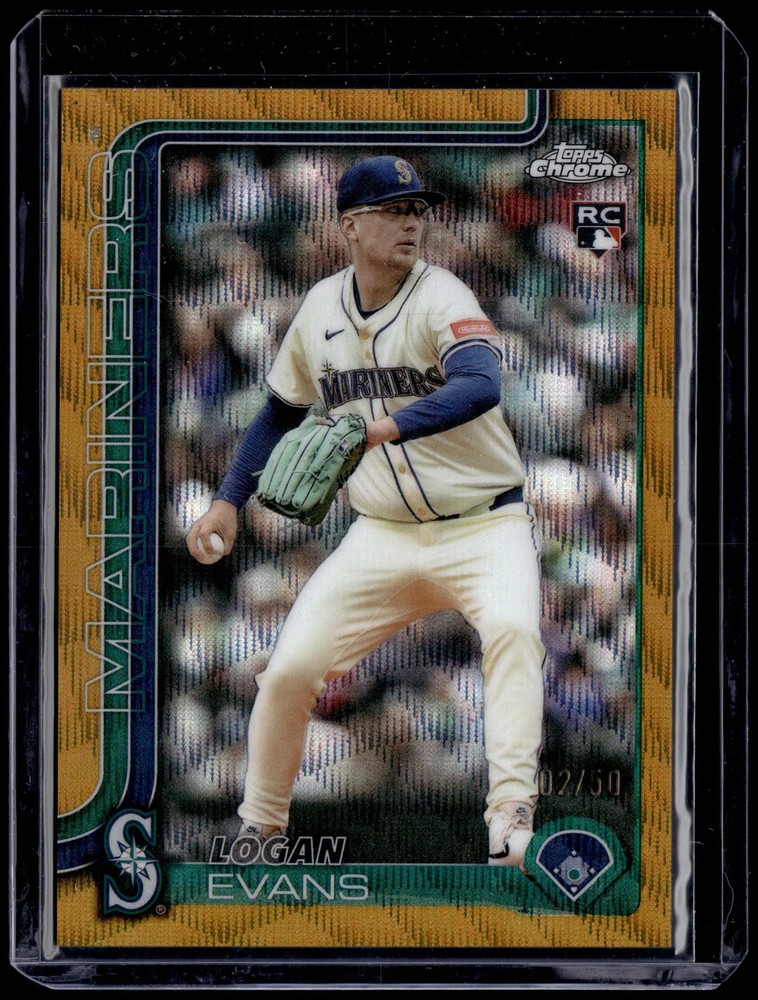 HL-P01 2025 Topps Chrome Update Logan Evans #USC194 Gold Wave Refractor /50 RC