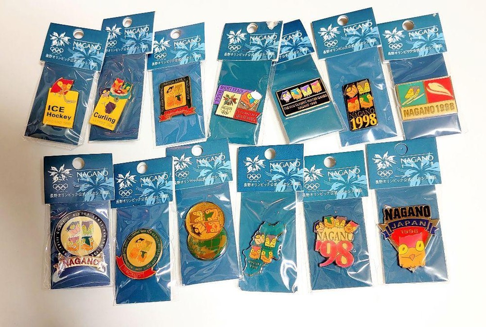 Nagano Olympics Officially Licensed Product Pin Badge 13 Piece Set