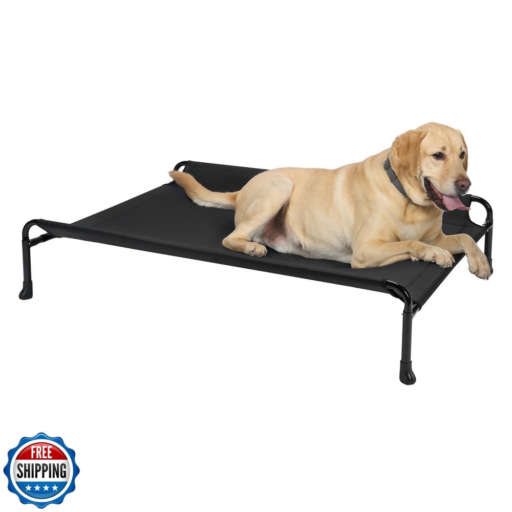 Cool Elevated Dog Bed for Large Breeds with Guardrail - Outdoor and Indoor Use