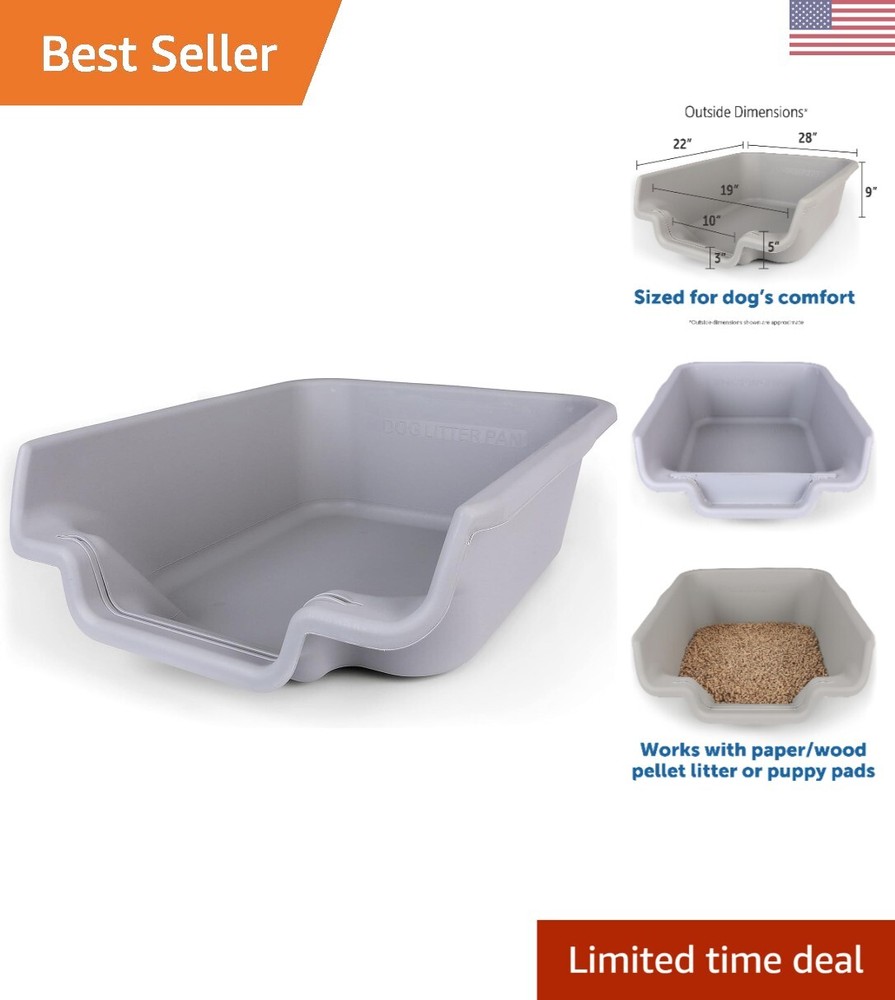 Dog Litter Box, Misty Gray, Extra Large Size, Durable & Pet Safe Puppy Litter...