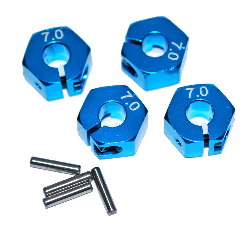 Rc Alloy Hex Wheel Hub 12mm Blue For 1/10 Losi Ten Rock Rey Tenacity