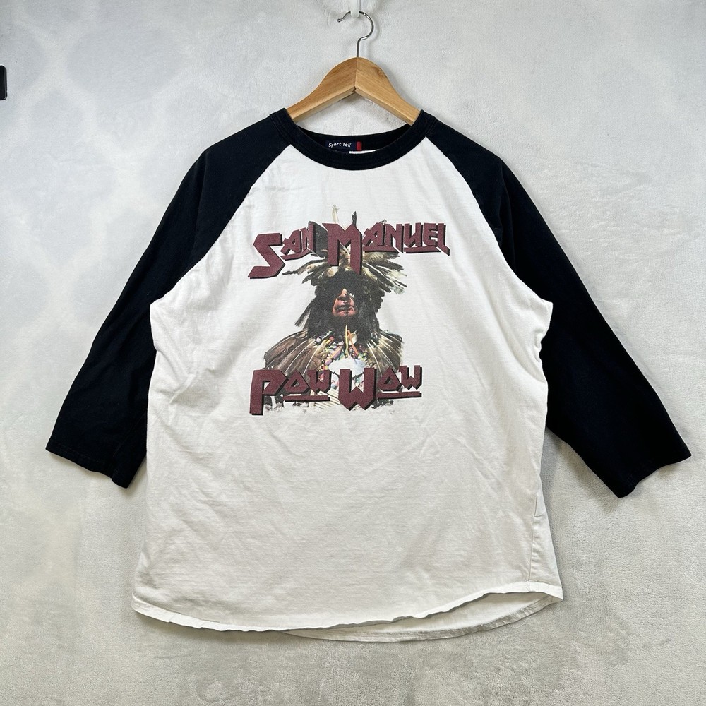 San Manuel Pow Wow Native American Print T Shirt Size L 100% Cotton