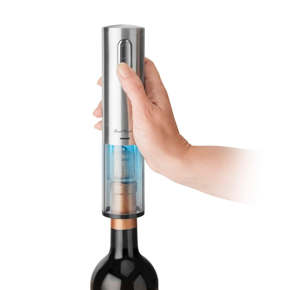 Final Touch Electric Wine Bottle Opener with Rechargeable Lithium-Ion Battery | Effortless Cork Removal, Compact Design, and Sleek Modern Style for Effortless Wine Enjoyment