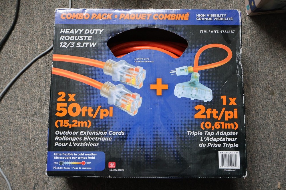 PRIME Outdoor Extension Cord, 50 Foot (Pack of 2)