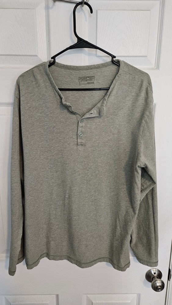 Patagonia Shirt Mens Large Long Sleeve Henley Pullover Gray Casual Outdoors
