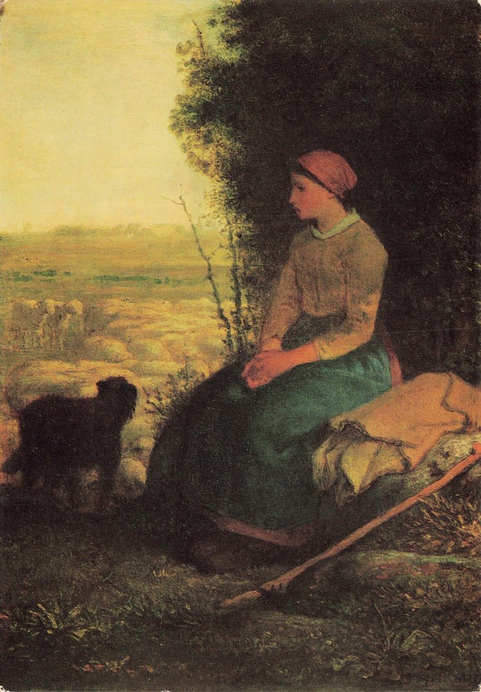Shepherd's Rest by Millet Vintage Continental Art Postcard Unposted