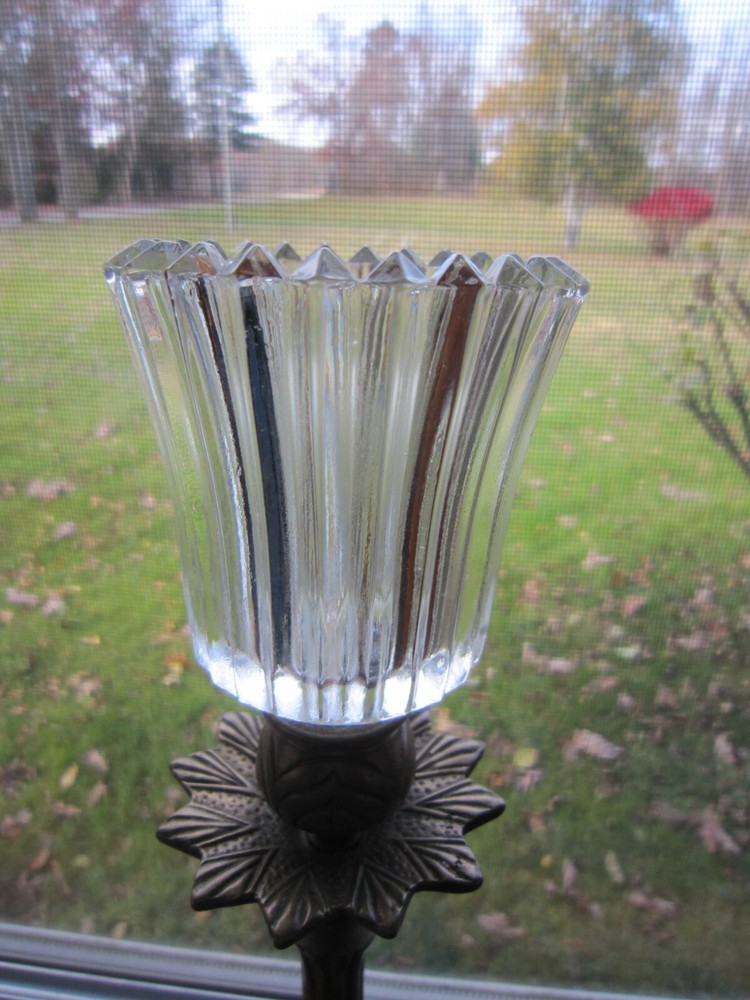 Vintage Homco Home Interiors Clear Ribbed Votive Cup Peg Holder Sconce