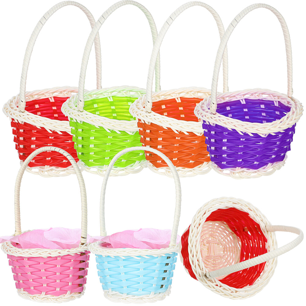 6-Piece Mini Woven Rattan Candy Baskets for Kids Storage