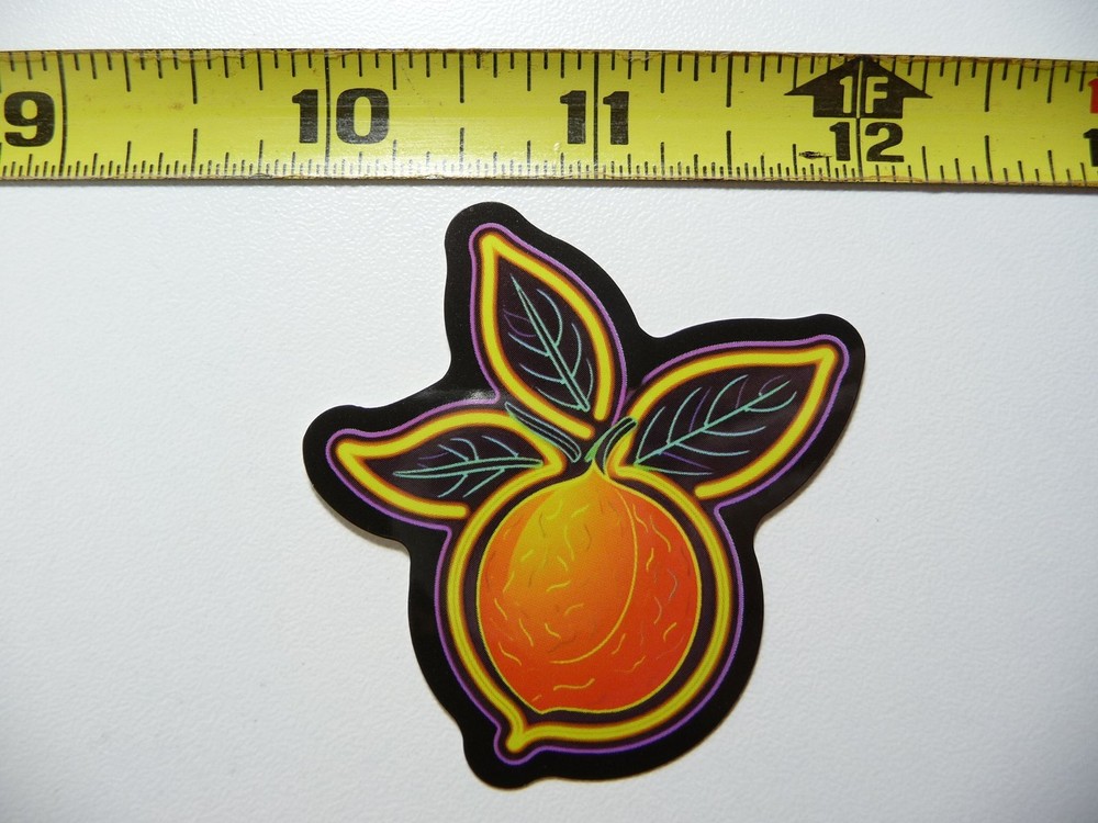CITRUS ORANGE DECAL STICKER NEON STYLE FUN COLORFUL DECO
