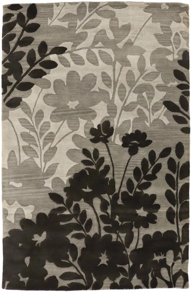Hand-Tufted 5x8 Multicolored Floral Design Rug Contemporary Modern Carpet