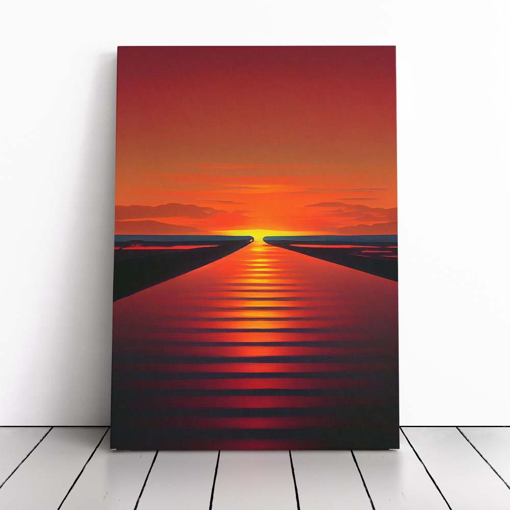 Boundless Sunset View Canvas Wall Art Print Framed Picture Home Office Decor