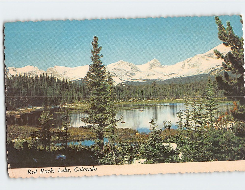 Postcard Red Rocks Lake Colorado