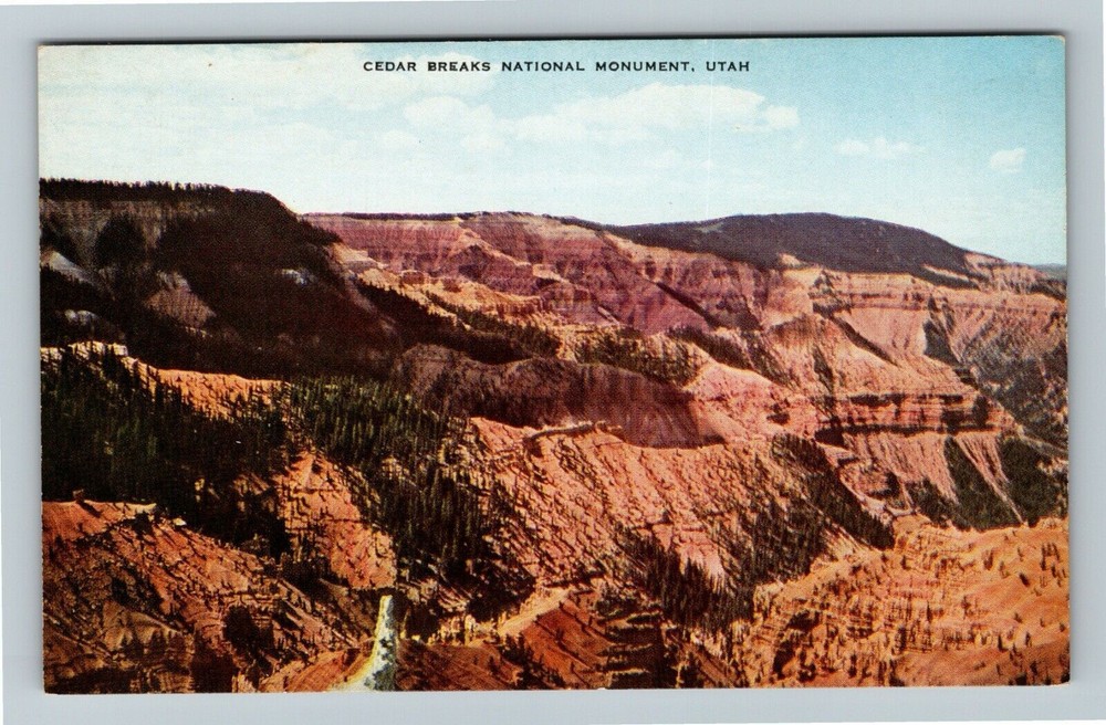Cedar Breaks National Monument UT-Utah, Scenic View Vintage Souvenir Postcard