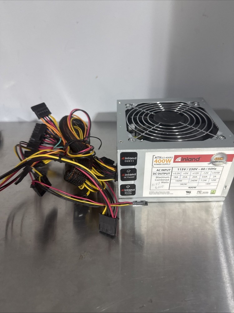 Inland 400W Silver Series Power Supply ATXILS-400R2 Desktop PSU ATX Standard