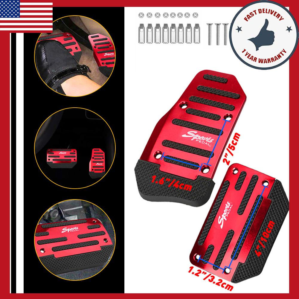 [RED] Non-Slip Automatic Gas Foot Brake Pad Pedal Cover Car Accessories Parts