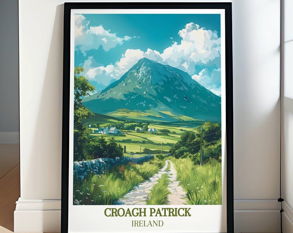 Croagh Patrick Print Tchar Phdraig Art Irish Wall Art Of Croagh Patrick